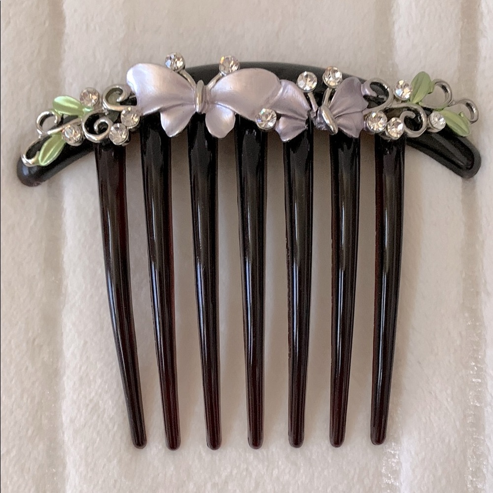 Hair French Side Comb Accessory Butterfly & Flowers